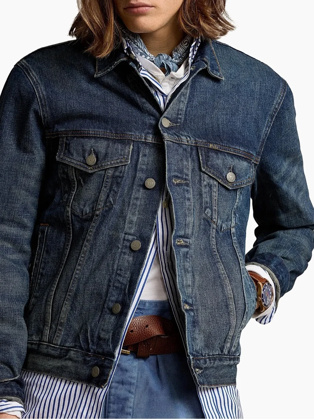 Polo Ralph Lauren Denim Trucker Jacket Mens XXL Blue Jean Classic Retro